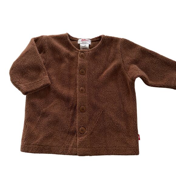 Zutano Baby Fuzzy Brown Button Front Jacket  0-6 months - Picture 1 of 4